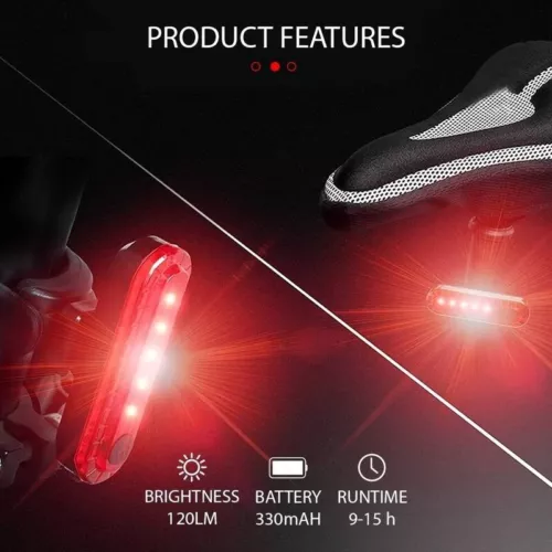 Luz de bicicleta Luz trasera Luz delantera USB recargable LED Lámpara de bicicleta Impermeable - Imagen 4 de 16
