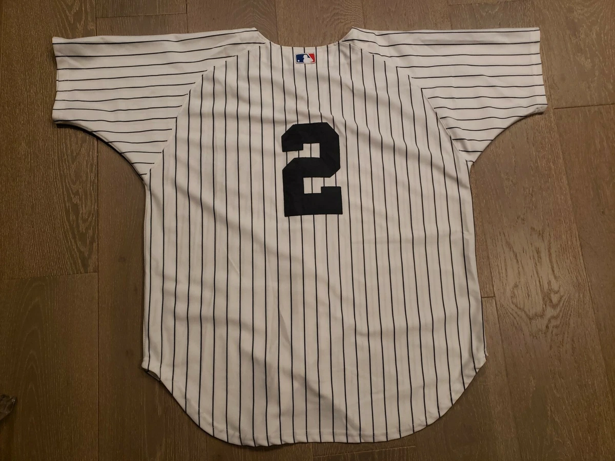 Majestic Authentic New York Yankees Derek Jeter Pinstripe Jersey Mens 54  3XL a8