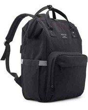 KiddyCare Diaper Bag Backpack Adjustable Shoulder Straps - Black