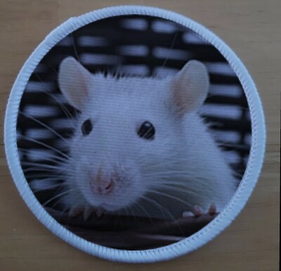 Weiße Ratte 3'' Sublimation Patch Abzeichen