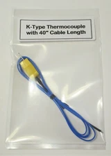  K-Type Thermocouple w/ 40"L Lead & Std. Blade Fluke 50 51 52 53 54 Series 1 & 2