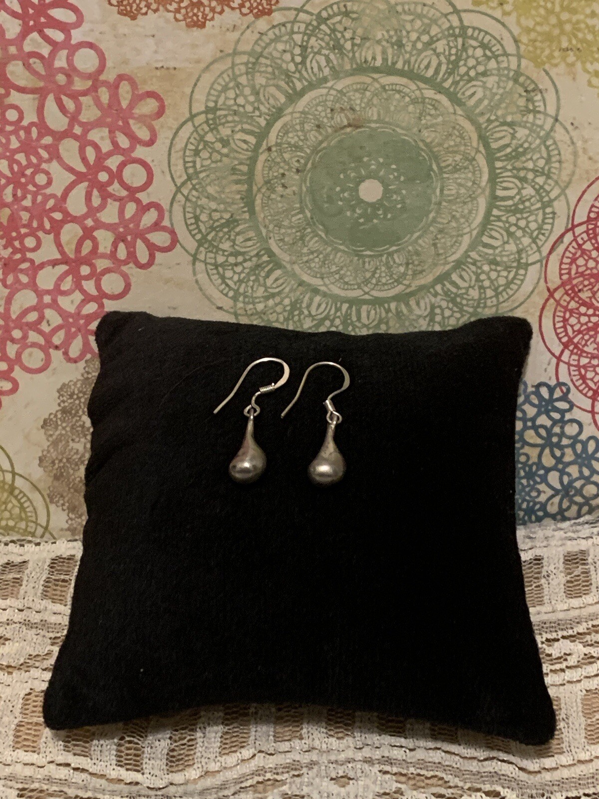 Silver 925 hook post small solid Tear Drop dangle… - image 6