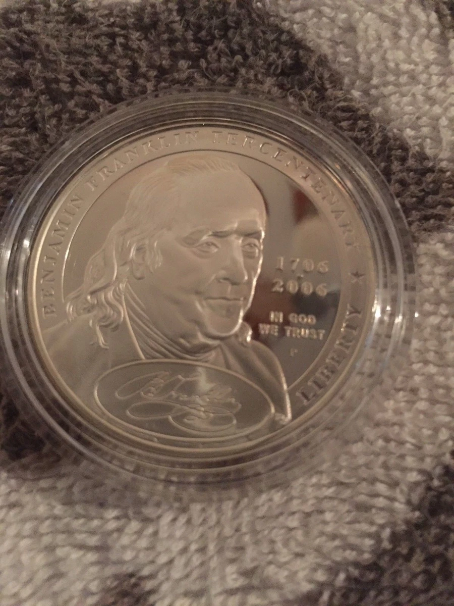 1706-2006 Benjamin Franklin Commemorative Proof Silver Coin In OGP
