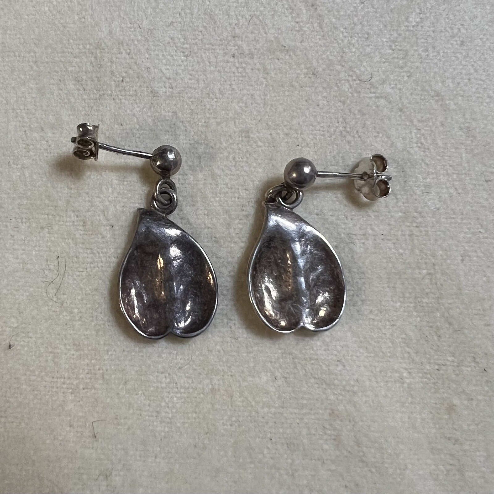Vintage Artisan Leaf Shape Dangle Drop Sterling S… - image 8