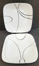 Corelle 5pc Square (4)Dinner & (1) Luncheon Plates Simple Lines Collection EXC