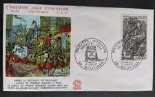 ENVELOPPE PREMIER JOUR TIMBRE N° 1538 PHILIPPE II AUGUSTE OBLITÉRÉ BOUVINES 1967