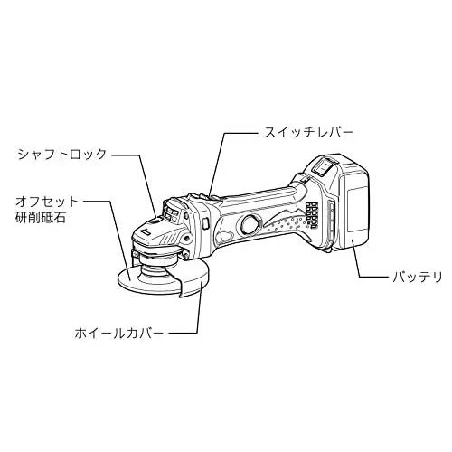 Makita Rechargeable Disc Grinder 18V 100mm Switch Type BODY ONLY GA402DZ