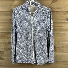 Talbots Hello Saturday Womens Jacket Activewear Full Zip Geometric Medium