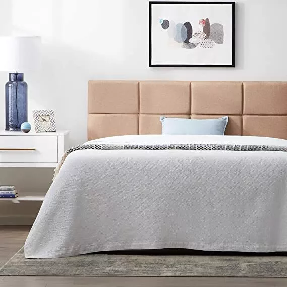 Lucid upholstered bed with online square tufted headboard