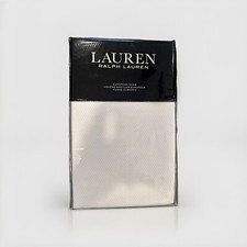 Ralph Lauren EDEN White Pique Cotton/Blue Scallop Edge EURO Sham 135 MSRP