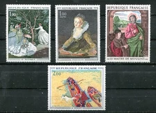 FRANCE 1972, ART, PAINTINGS BY FAMOUS ARTISTS, Scott 1327-1330, MNH