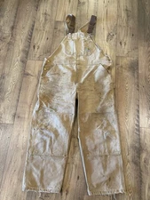 Carhartt Overalls Mens 44 x 29 Double Knee Canvas Unlined Workwear Vintage