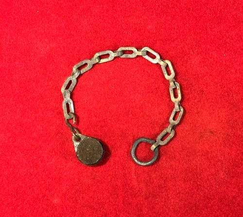 ORIG CIVIL WAR CS ENFIELD MUSKET NIPPLE PROTECTOR WITH CHAIN