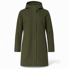 Lululemon Rain Haven Jacket Women's Size 8 Army Green Longline Raincoat Hooded