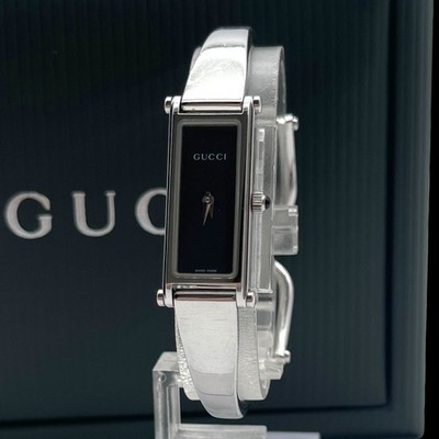 GUCCI Damen Square Watch 1500L Quartz 2-Zeiger Silver Black Dial From Japan