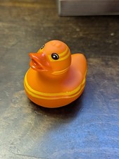 Orange DUCK Rubber Ducky with Yellow Stripes 2" Jeep/Cruise/Tub Duck