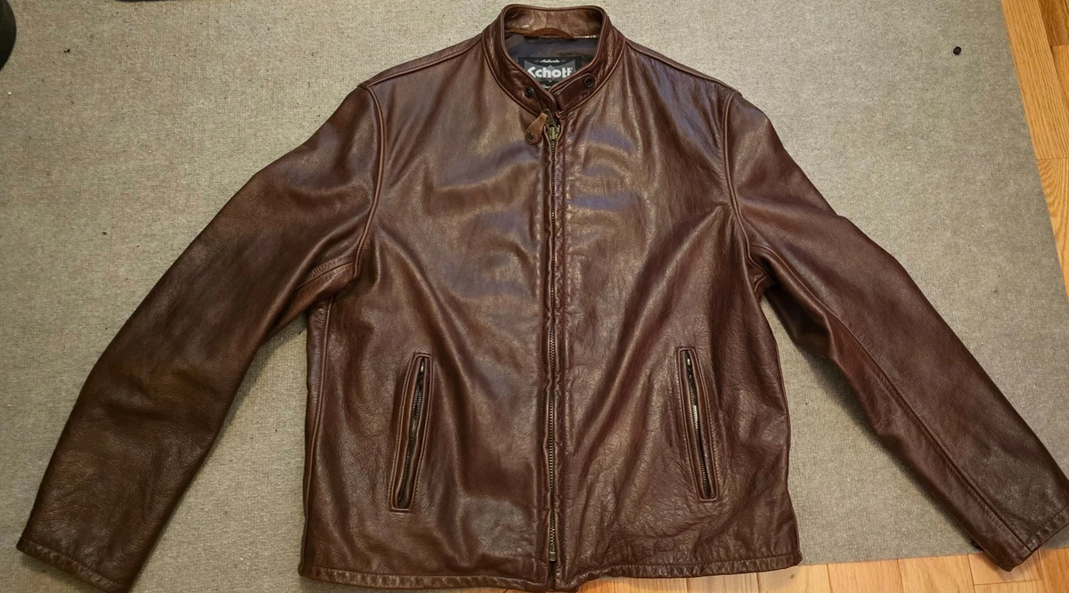 Schott 654 XXL Cuero Marrón Café Racer