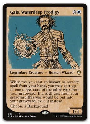 Gale, Waterdeep Prodigy (Showcase) #383 (NM) Baldur's Gate CLB Magic MTG