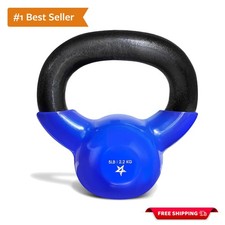 Portable Vinyl Coated Cast Iron Kettlebell - 5-100 LB for Full Body Workouts