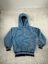 Vintage Russell Athletic Misses L 1/2 Zip Nylon Lined Hooded Sweatshirt Hoodie