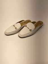 Sam Edelman Womens Linnie Bit White Leather Mule Loafer Shoe Sz 8