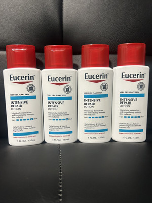 4 Eucerin Intensive Repair Very Dry Flaky Skin 5 fl oz Moisturizing Body Lotions