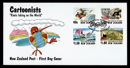DR WHO 1997 NEW ZEALAND FDC CARTOONISTS CACHET COMBO $1.80 M69428