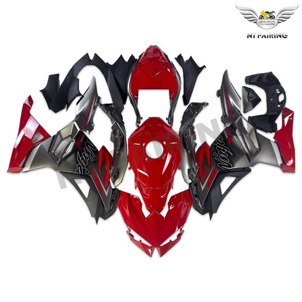 NTU Injection Fairing Fit for Kawasaki 2024 2025 Ninja 500 Red Silver Cowl a070