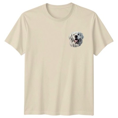 Pyrenäen Hundekopf Grafik Tee Herren T-Shirt Damen Tiere Hunde