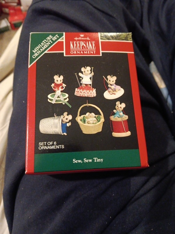 Hallmark Ornament Set: Sew, Sew Tiny: 6 Mice 1992