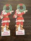 2 Vntg Santa Cutouts With Coca Cola Bottle In Hand Used For 6 Packs Coke In 80s