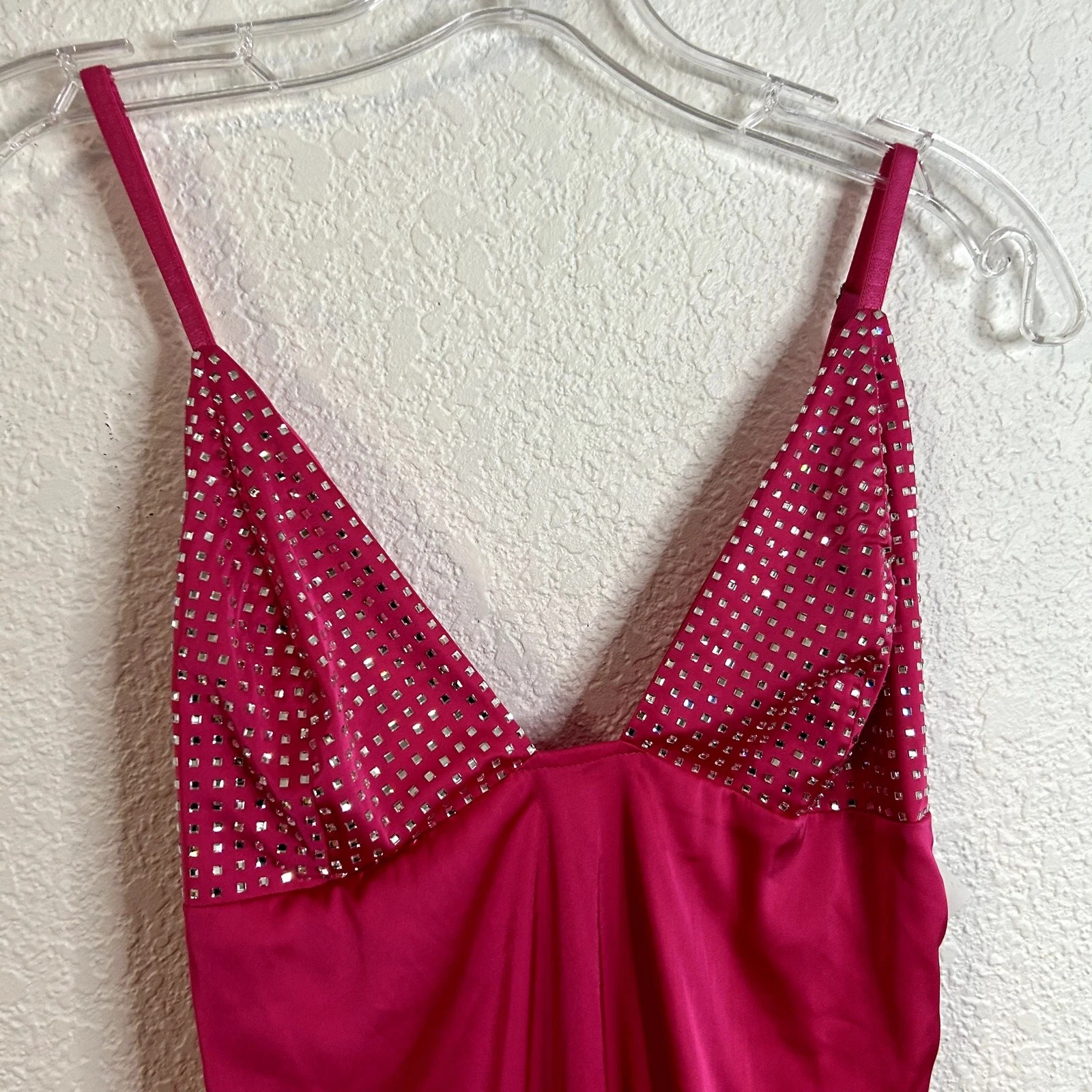 UNDERCOVER Mini abito nuovo con etichette For Love & Lemons for Victoria’s Secret Mirage strass increspato