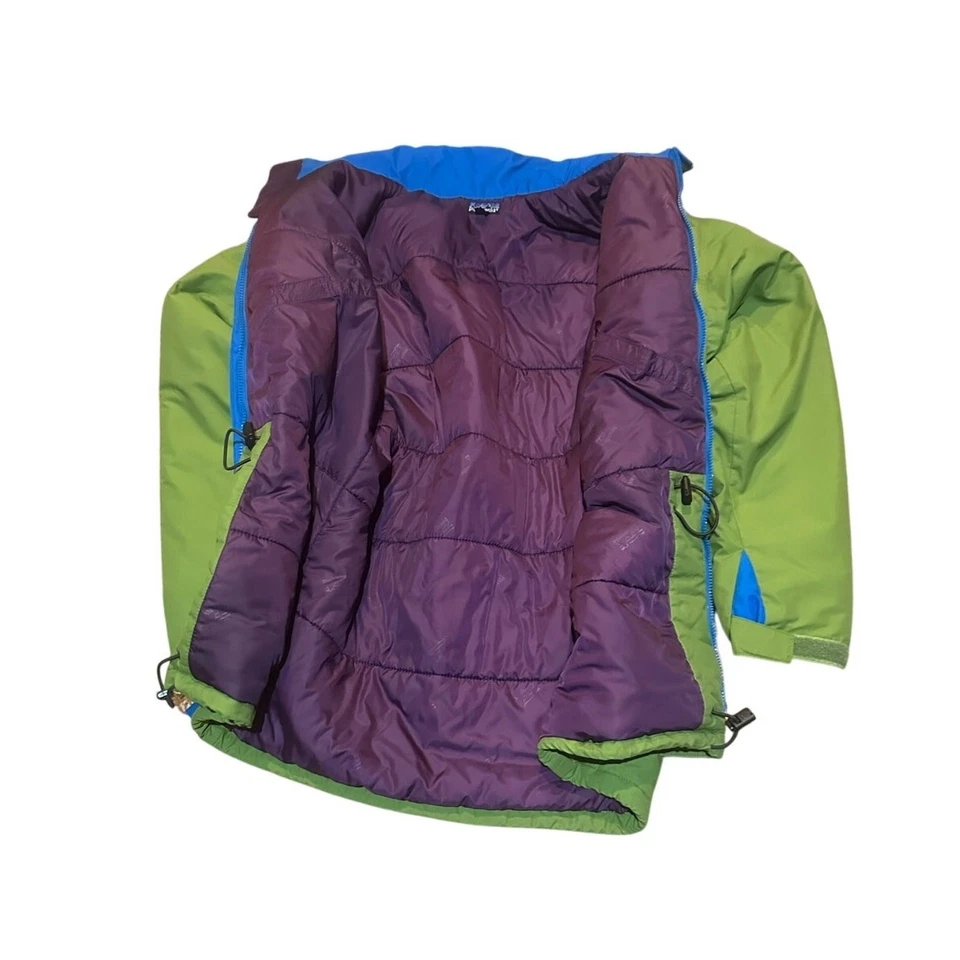 Parka aislante cremallera completa verde púrpura Patagonia de colección para hombre talla M sin capucha envejecida Foto 3 de 4