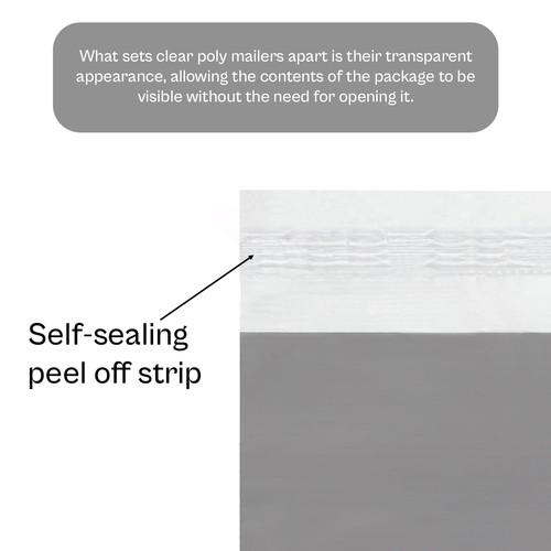 Sobres de embalaje premium de envío de 2,5 mil sobres de polietileno con vista transparente 2000 de 6 "x 9" - Imagen 4 de 5