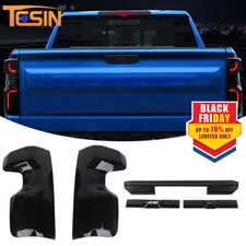 Smoked Black Sides Taillight 3rd Third Brake Cover Trim For Chevy Silverado 19+