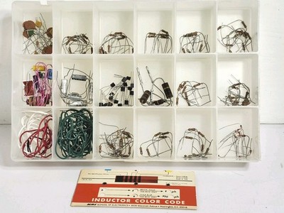 Vintage Assorted Electronic Components Kit - Resistors, Inductors & Capacitors