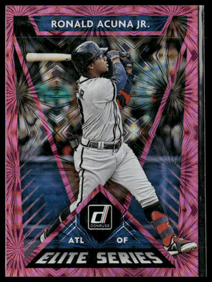 2020 Donruss #E-8 Ronald Acuna Jr. Elite Series Pink Fireworks