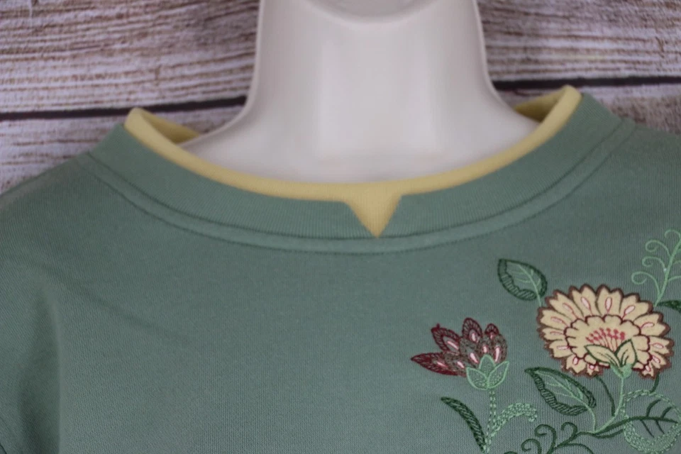 DE COLECCIÓN Mujer Talla Grande Pullover Cuello Redondo Raglán Sudadera Verde Salvia Foto 2 de 4