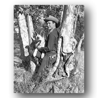 Roy Rogers Photo 8x10 1945 Cowboy Actor Singer With Alsatian Dog Wild West
