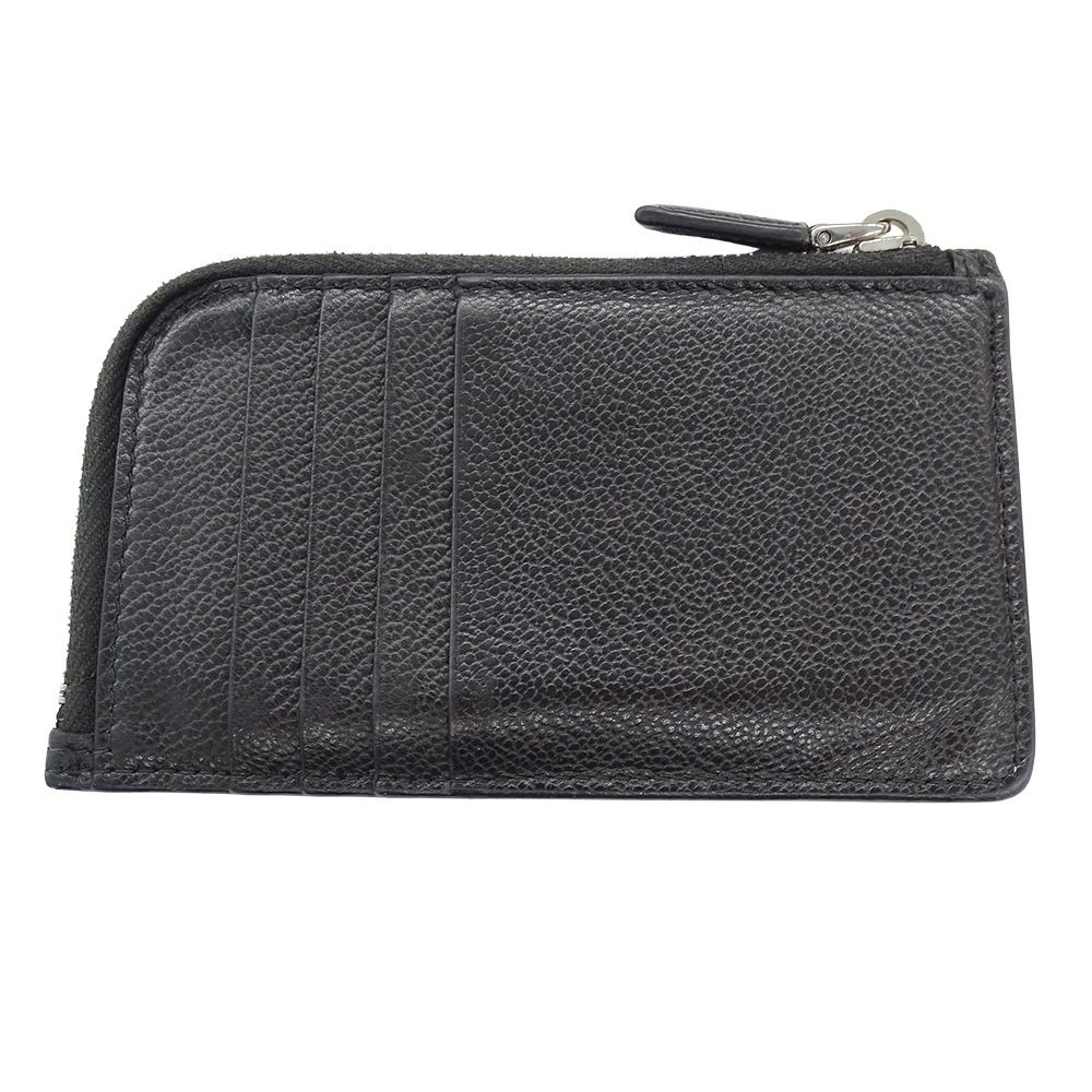 Prada Card Case Unisex Vitello Micro Grain Leather Black Silver Metal thumbnail 3