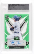 2021 Leaf Valiant Pre-Production Proof Green Clear 1/1 Peyton Wilson Auto 07b3
