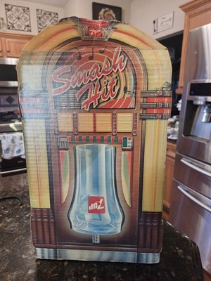 Vintage 1985 7-UP Smash Hit JUKE BOX THE UNCOLA Set 4 GLASSES Original Promotion