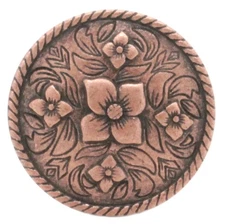 Floral and Rope Concho Aged Copper 1-5/8" 7047-10