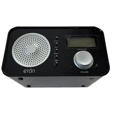 ETON SOUND 100*AM/FM DIGITAL CLOCK RADIO*HIGH GLOSS BLACK FINISH