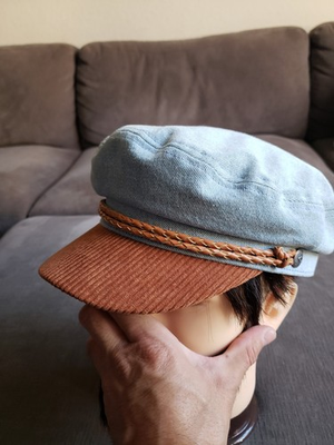 #ad #ad Brixton Ashland Fiddler Cap Cabbie Denim Corduroy Size M 7 1 4 EXCELLENT COND $24.99