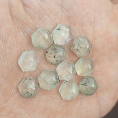 Natural Prehanite Hexagon Cabochon 10mm To 20mm Loose Gemstone