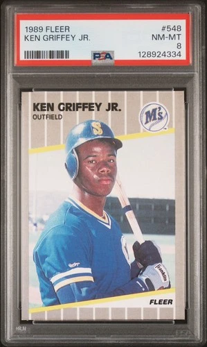 1989 Fleer Ken Griffey Jr (RC) #548 PSA NM-MT 8
