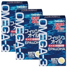 ORIHIRO Omega-3 EPA DHA ×3 – Daily Wellness & Skin Support 180 Softgels - Japan