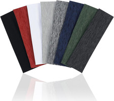 8 Pack Sport Headbands for Men  Women, Elastic Soft Fabric Non-Slip Hair Bands
