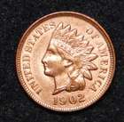 UNC 1902 INDIAN HEAD PENNY CENT OLD U.S. TYPE COIN